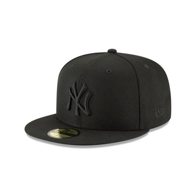 MLB New York Yankees Blackout Basic 59Fifty Fitted (XTE7419) - Black New Era Caps